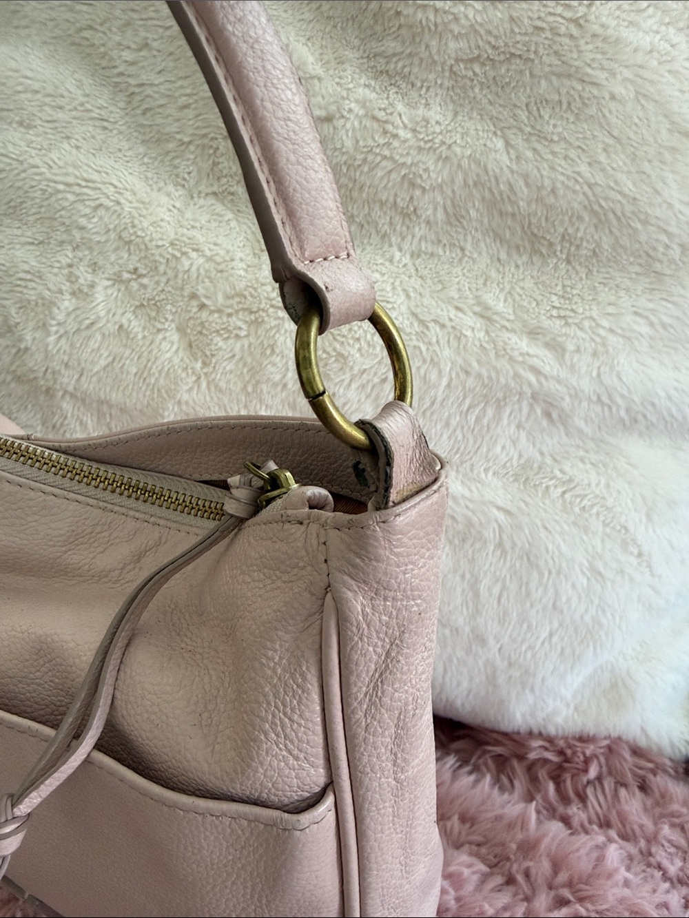 LUCKY BRAND PALE PINK HOBO PURSE - Picture 13 of 13